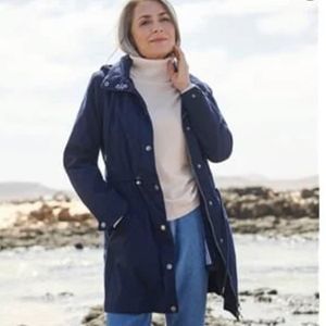 NWT London Fog Jacket with Hood Water Repellent Blue Size Small